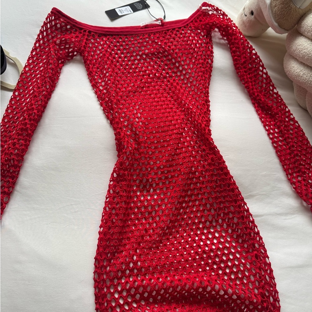 Fashion Nova Red Bikini Cover Up Dress